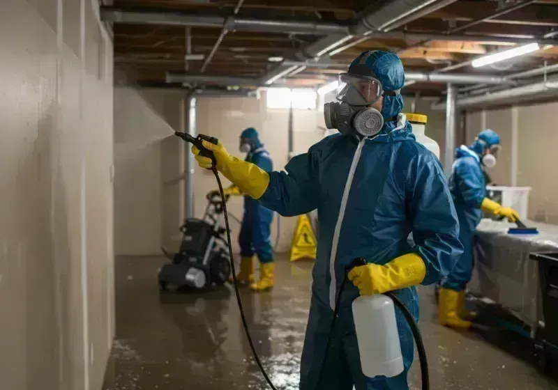 Basement Sanitization and Antimicrobial Treatment process in Fair Plain, MI